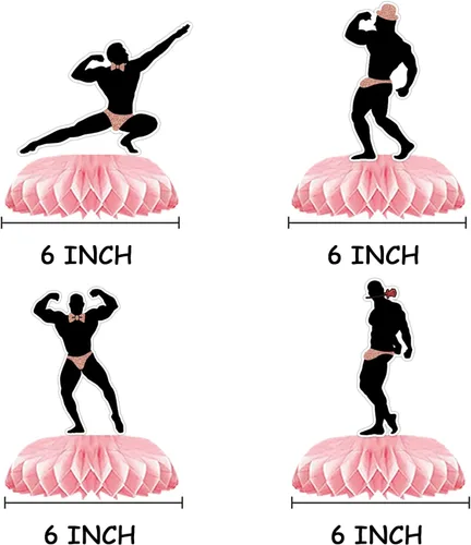 Vista 4 de Paquete de 9 centros de mesa de nido de abeja de oro rosa, suministros de decoración de despedida de soltera para mujer