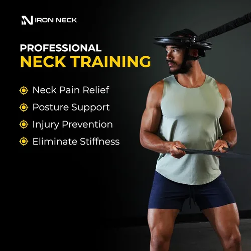 Vista 6 de Iron Neck - Advanced Neck Trainer, Strengthener, Exerciser, & Rehabilitation Device to Relieve Pain & Improve Posture - Workout & Strength Training