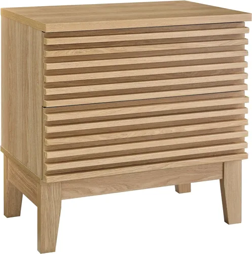 Vista 13 de Modway Render Mid-Century - Mesita de noche moderna con un cajón, color carbón Carbón vegetal