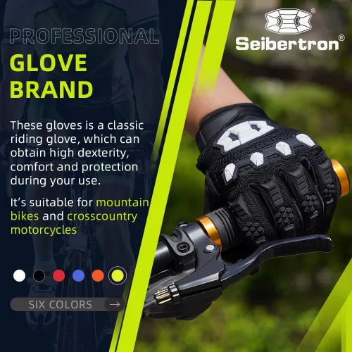 Vista 2 de Seibertron - Guantes unisex para bicicleta BMX MX ATV MTB, guantes para bicicleta de montaña, ciclismo, todoterreno/Dirt Bike, guantes de carretera