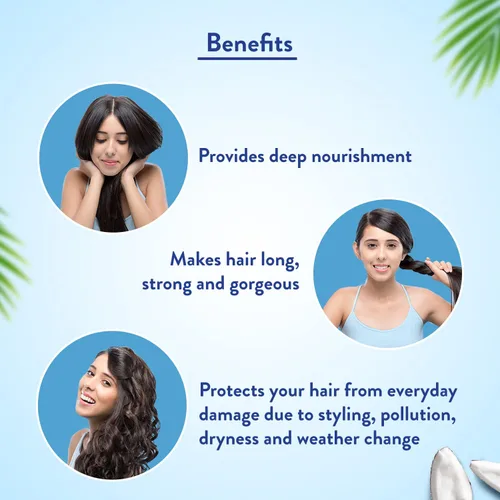 Vista 4 de Parachute Advansed Aceite de coco dorado con vitamina E Aceite de coco puro Para cabello largo, fuerte y nutrido Protección contra daños