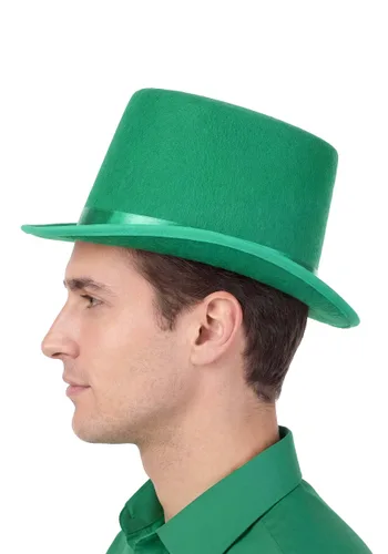 Vista 4 de Accesorio de Sombrero de Copa Verde Suerte para Adultos Multicolor