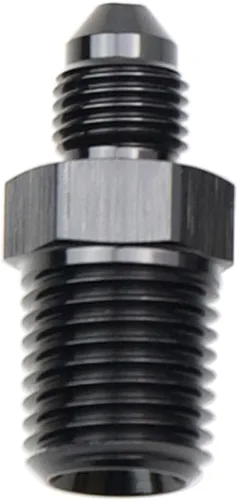Vista 3 de Adaptador de tubo de aluminio recto 3AN acampanado a 1/4" NPT macho Unión de rosca adaptador de manguera de combustible negro