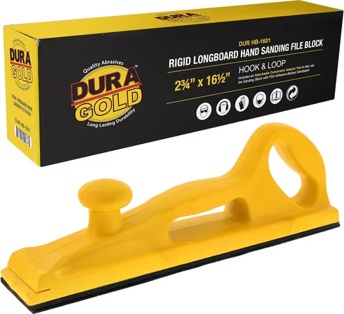 Vista 8 de Dura-Gold Pro Series Firm & Flex Longboard - Bloque de Lima de Lijado Manual, Respaldo de Velcro y Almohadilla Adaptadora PSA - Usar con Rollos