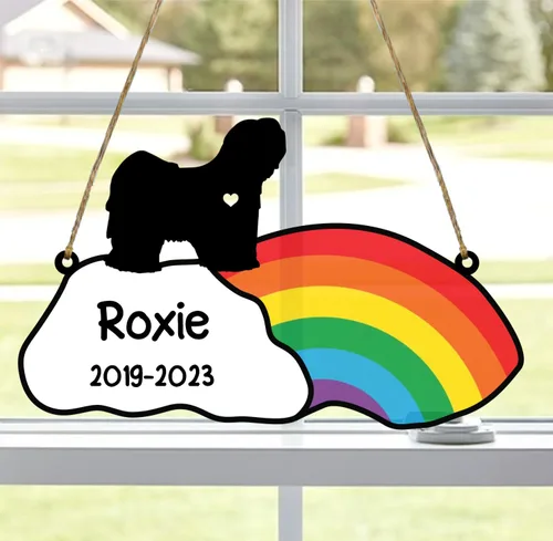 Vista 55 de LOVELYPOD Rainbow Bridge - Regalos conmemorativos para mascotas, regalos conmemorativos para perros afganos por pérdida de sabueso afgano, regalo