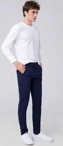 Vista 4 de Plaid&Plain Pantalones ajustados caqui para hombre