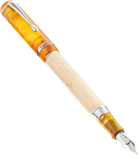 Vista 10 de Conklin Duragraph - Pluma estilográfica ámbar, punta media de oro macizo de 14 quilates, elegante herramienta de escritura con acabado ámbar cálido