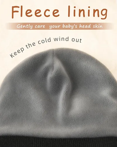 Vista 3 de FURTALK Gorro de invierno con forro polar para bebés de 0 a 8 años