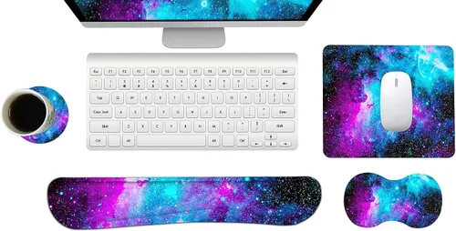 Vista 9 de ArtSo - Reposamuñecas ergonómico, almohadilla para el mouse, soporte para la muñeca al usar el teclado y posavasos, almohadilla de espuma