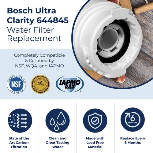 Vista 4 de Pureline 9000 077104 UltraClarity REPLFLTR10 Filtro de agua de repuesto para Bosch Ultra Clarity 9000194412, 644845, B26FT70SNS, B22CS80SNS