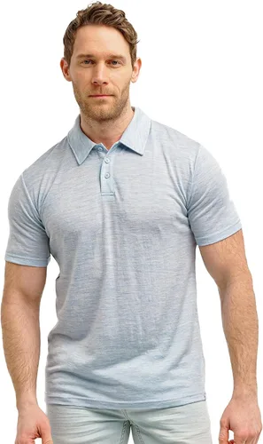 Vista 28 de 100% Merino Wool Polo Shirt Men - Short & Long Sleeve Shirt Base Later Negro