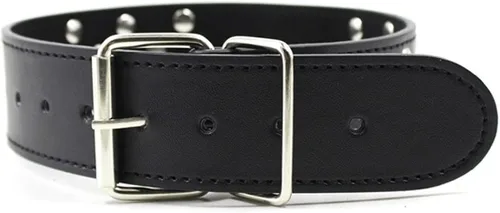 Vista 2 de Smooth Rivet Leather Collars Metal Chain Leash Set Cosplay Neck Choker Bar Stage Performance Adjustable Punk Necklace