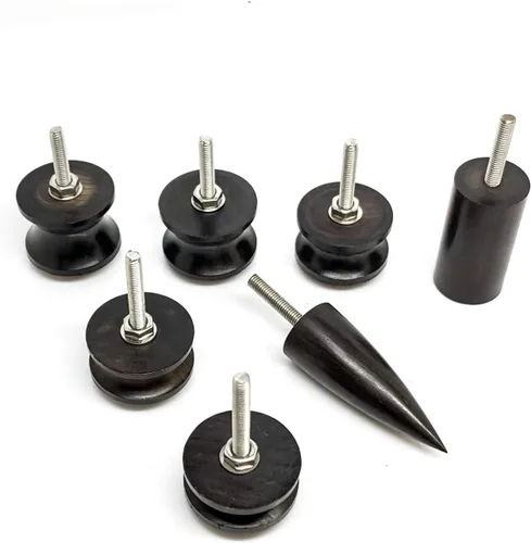 Vista 4 de 7pcs Black Ebony Wood Leather Burnisher: cabeza pulida eléctrica, fácil de usar. Profesional para bruñido de bordes y pliegues, compatible