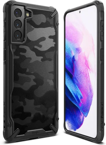Vista 31 de Ringke Fusion-X [revestimiento dual antiarañazos] compatible con Samsung Galaxy A14 (4G y 5G), parachoques aumentado transparente, parte trasera