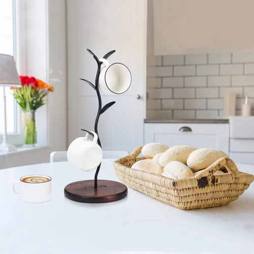 Vista 4 de ALLCENER Soporte para Tazas, Árbol de Tazas para Encimera, Organizador de Barra de Café y Té, Accesorio para Barra de Café y Organizador de Cocina
