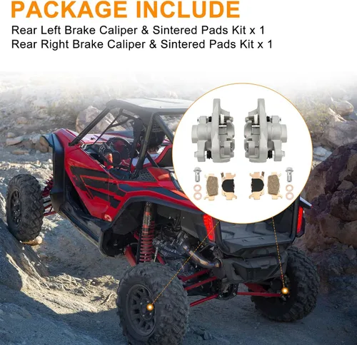 Vista 6 de M MATI Pinza de freno de disco trasera izquierda y derecha para Honda Pioneer 1000 Talon 1000 1000X 1000R SXS1000 2016-2023 con almohadilla