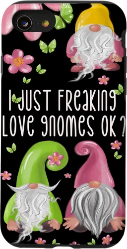 Vista 18 de Funda de gnomo floral de primavera para mujeres y niñas, lindo diseño de gnomos de verano para iPhone 17