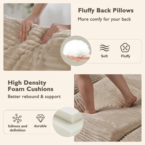 Vista 9 de Sofá Seccional Modular Sofá Nube - Sofás Seccionales Cómodos de Gran Tamaño en Forma de L para Sala de Estar, Sofá Cama Sleeper Convertible