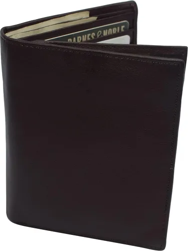 Vista 5 de Marshal Billetera de piel auténtica con bloqueo RFID para hombres ranuras para tarjetas, 2 compartimentos para billetes, ventanas de identificación