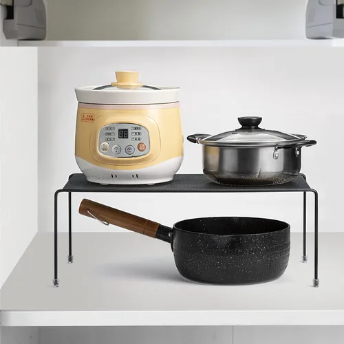 Vista 6 de Lonian Estante organizador de armario de cocina, paquete de 4 estantes de almacenamiento para mostrador de cocina, estante organizador con patas
