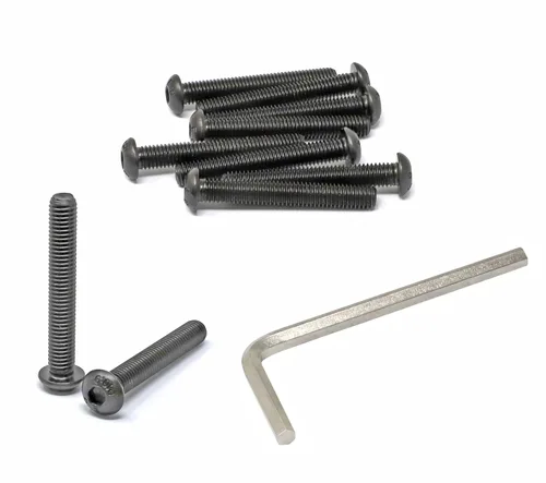 Vista 68 de iexcell 100 piezas de rosca M2.0.197 x 0.157 in paso de 0.018 in de acero aleado 10.9 grado hexagonal cabeza botón cabeza tornillo tornillo kit