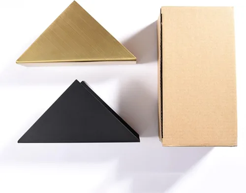 Vista 8 de Servilletero triangular de acero inoxidable – Moderno soporte de toalla de papel de metal para restaurantes cepillado 430 acero inoxidable
