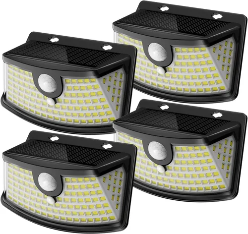 Vista 18 de Aootek Luces solares con sensor de movimiento, 120 luces LED con reflector de luces, gran angular de 270°, impermeable IP65, luces de paso