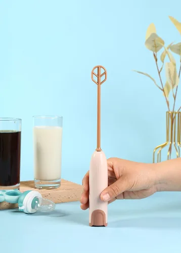 Vista 3 de Mezclador eléctrico de mano de fórmula para bebés, mezclador de bebidas de mano (marrón)