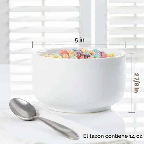 Vista 4 de Personalization Universe Cuenco personalizado con texto en inglés "I Cerealsly Love You", de 14 onzas, romántico de San Valentín, cerámica pesada