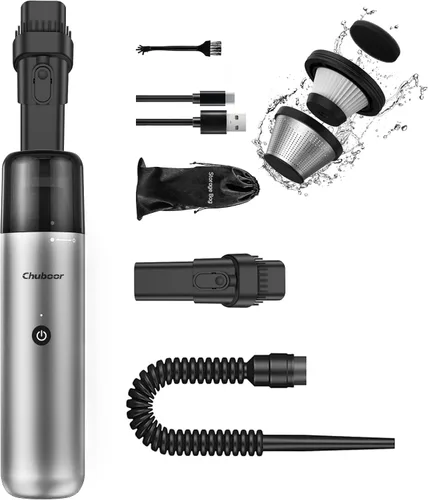Vista 8 de Chuboor Mini aspiradora, potente aspiradora inalámbrica recargable para automóvil, pequeño eliminador de polvo para polvo, arena, migas, aspiradora