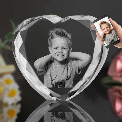 Vista 11 de Foto de cristal 3D, marco de fotos de cristal personalizado, grabado personalizado con tu propia foto, regalo personalizado de Navidad, papá