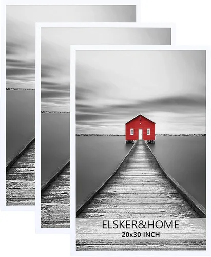 Vista 38 de ELSKER&HOME Marco de póster de 8 x 24 pulgadas, paquete de 3 portarretratos Negro