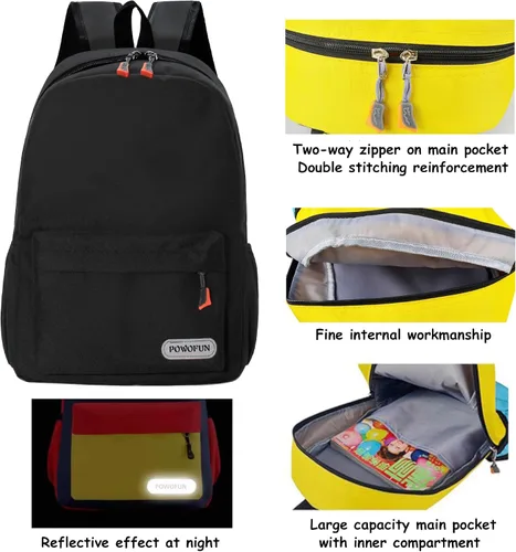 Vista 5 de Mochila para niños de 15 pulgadas, ligera, para escuela primaria, para jardín de infantes, mochila de viaje casual