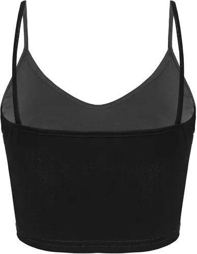 Vista 2 de MSemis Camiseta sin mangas con diseño de calavera y estampado a mano, con tirantes delgados, para mujer