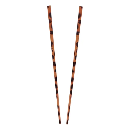 Vista 8 de 2 palillos rectos sólidos palillos para el cabello para las mujeres - Negro