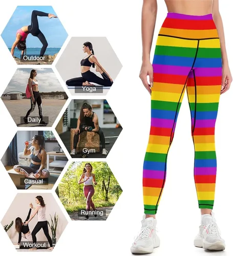 Vista 5 de Pantalones de yoga de cintura alta para mujer, elásticos en 4 direcciones, suaves, para correr, entrenamiento, pantalones deportivos de yoga