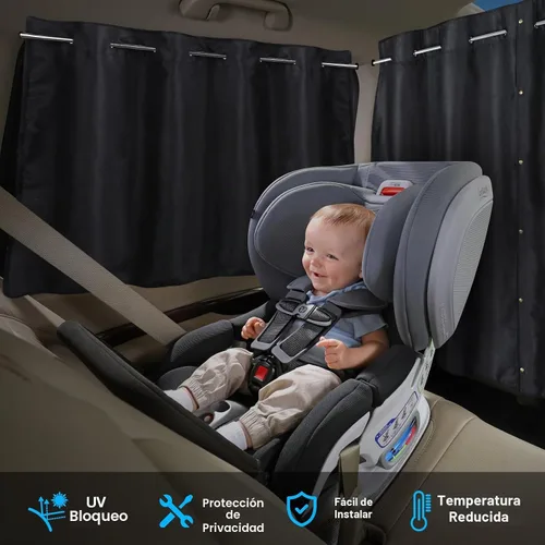 Vista 6 de ZATOOTO Juego de cortinas para ventanas de coche de 3 piezas, cortinas divisoras para ventanas laterales y traseras de coche totalmente opacas, ante