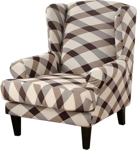 Vista 29 de GULI Wingback - Funda para silla de 2 piezas, fundas para silla de sillón, fundas de elastano para sofá, protector de muebles, lavable a máquina
