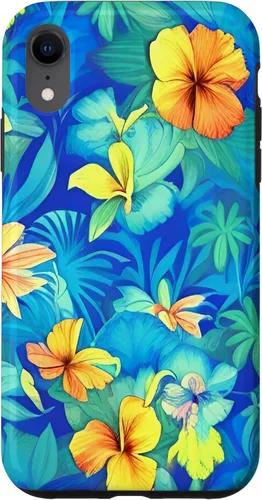 Vista 8 de Funda estética para iPhone 15 con flores de hibisco floral hawaiano tropicales