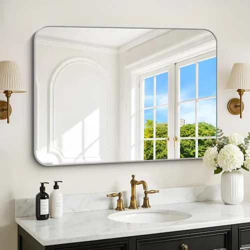 Vista 55 de DESBING 16"x20" Bathroom Mirror for Over Sink, Black Framed Wall Mirror Negro