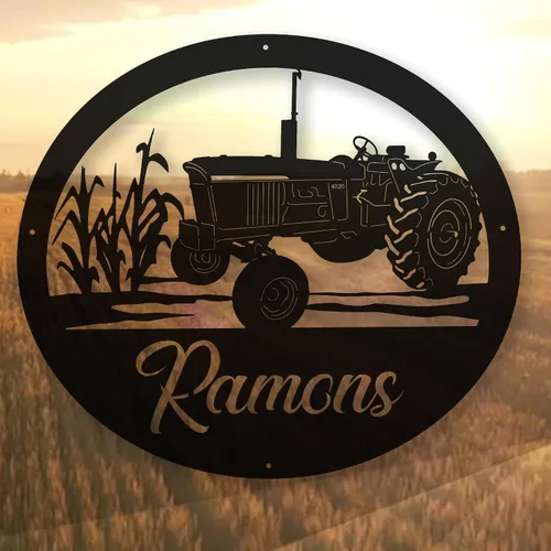 Vista 20 de Letrero de metal personalizado con nombre de camión, semirremolque, arte de pared para valla de garaje, patio, decoración al aire libre, letrero
