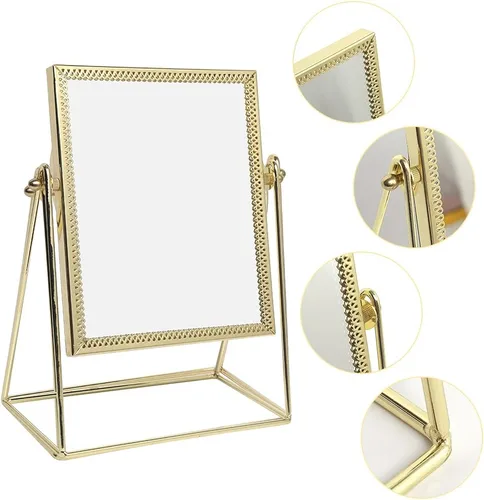 Vista 4 de Espejo de maquillaje espejo cosmético de una sola cara Espejo rectangular de belleza espejo de maquillaje hecho a mano para tocador mesa escritorio