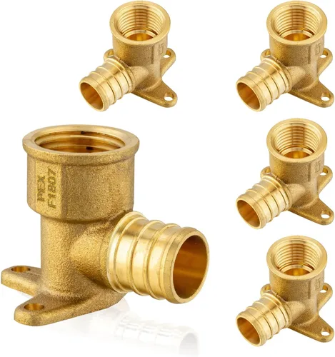Vista 8 de PEX Fittings, 1/2" PEX x 1/2" hembra NPT Drop Ear Elbow Accesorios de engarce de latón PEX, para fontanería de tubería PEX, ASTM F1807