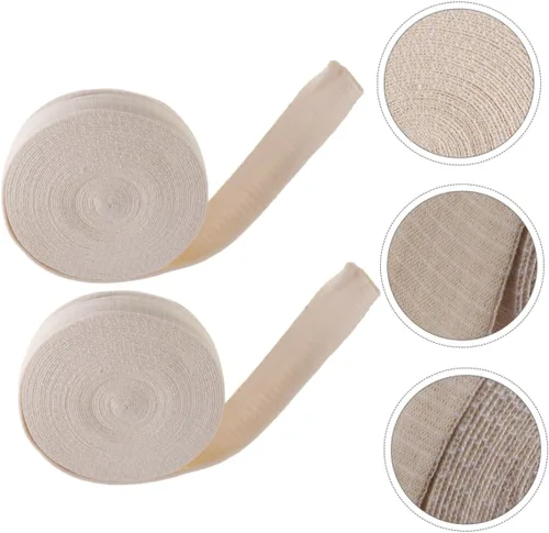 Vista 5 de 2 rollos tubulares Stockinette de alta elasticidad de algodón fundido para piernas Material cómodo y transpirable para protección y apoyo