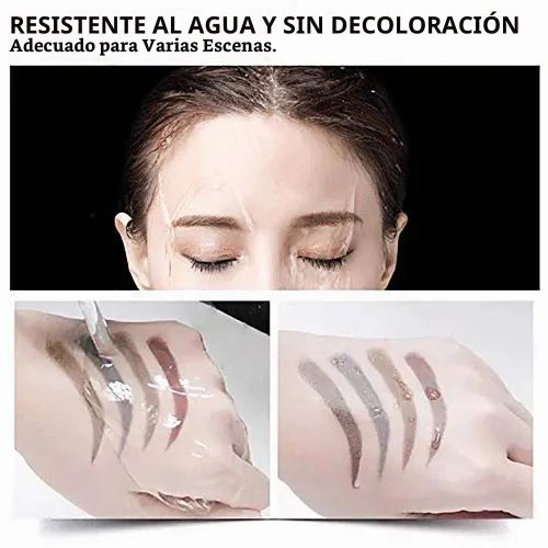 Vista 3 de Lápiz de cejas Microblading con 4 puntas de tenedor, crea maquillaje duradero, cubierta de lápiz de cejas natural profesional, áreas dispersas
