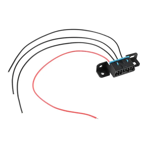 Vista 8 de OBD II OBD2 - Conector de arnés de 4 cables, puerto de salpicadero, cable estañado abierto, coleta, cables completos, diagnóstico de tablero