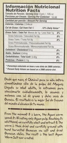 Vista 5 de Gran Mitla Sal de Gusano - Tarro de 50 gramos (1.76 oz) AUTÉNTICA RECETA OAXACANA: Elaborada con una receta familiar tradicional de tres