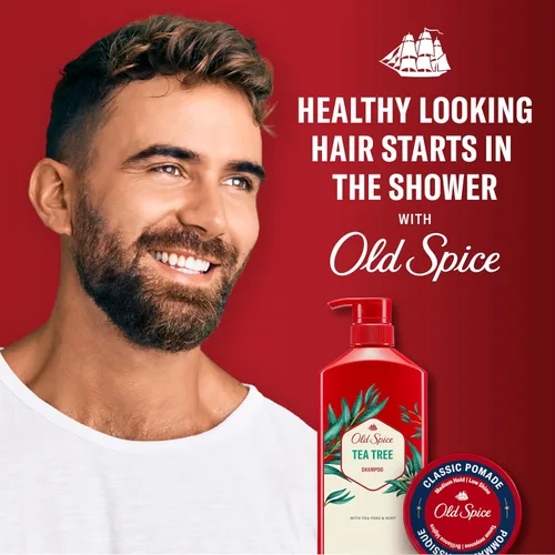 Vista 7 de Old Spice Champú de Árbol de Té para Hombre, Cabello Más Sano, Más Lleno, Más Hidratado, 21.9 Fl Oz Cada Uno, Pack de Dos