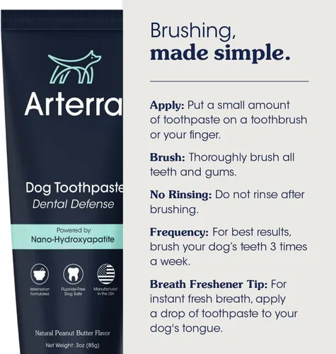 Vista 6 de Pasta de dientes remineralizante para perros, grado veterinario, con nano-hidroxiapatita, revierte la caries en etapa temprana, limpia los dientes