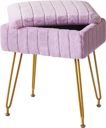 Vista 10 de IBUYKE Reposapiés de terciopelo rectangular, otomano, silla de tocador de maquillaje, mesa auxiliar, asiento de mesa de tocador, puf para sofá, Negro